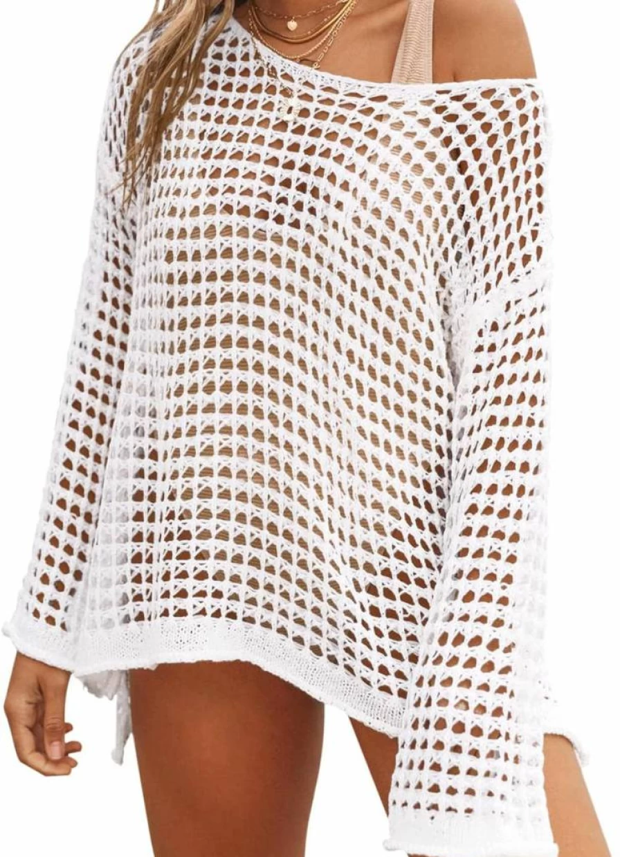Bashafo Women's Long Sleeve Beach Cover Up - Bathing Suit Coverup for Summer