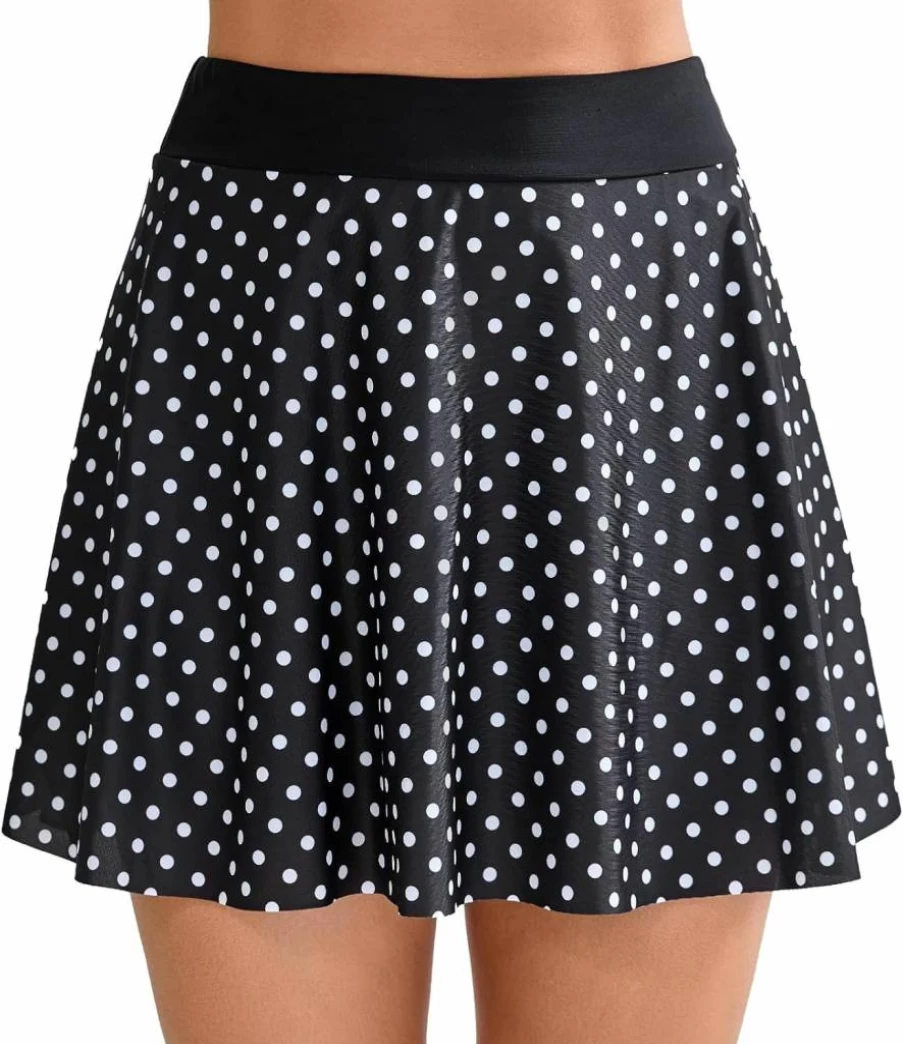Halcurt Women's High Waisted Swim Skirt with Tummy Control - Ruffle Bikini Bottom Tankini Swimsuit Shorts