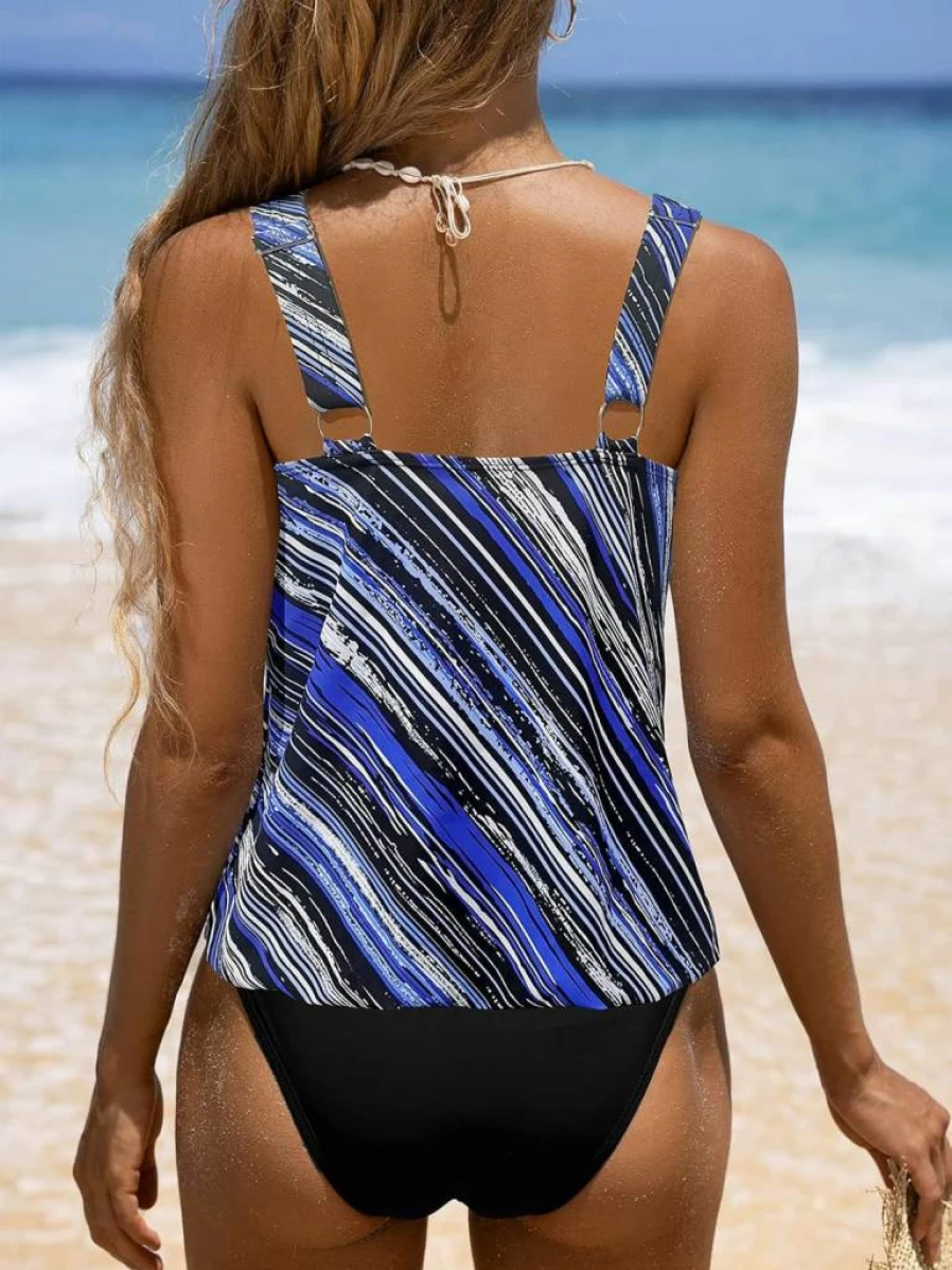 BIKINX Plus Size Tankini Swimsuits for Women - Tummy Control Two Piece Bathing Suits High Waist Swimwear