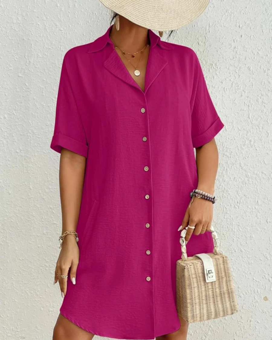 Bsubseach Women's Button Down Beach Cover Up Dress - Bikini Swimsuit Shirt for Summer 2024