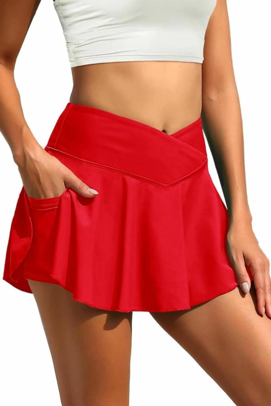 Tempt Me High Waisted Bikini Skirt with Pockets - Women's Swim Skirt Bathing Suit Bottom 2025