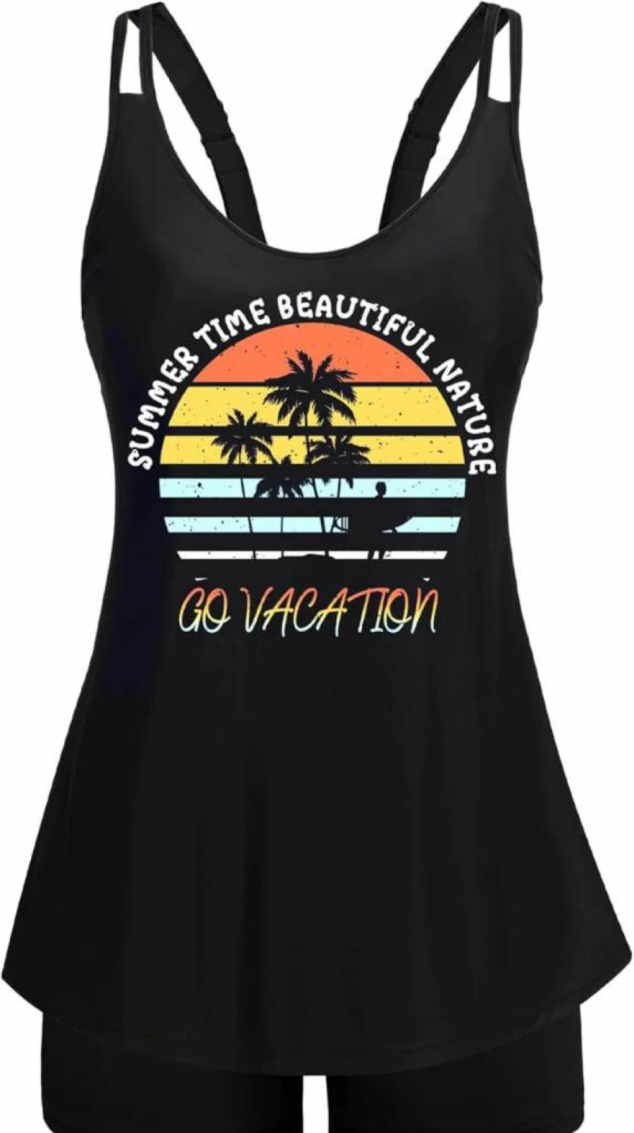 Arolina Women's Tummy Control Tankini Two-Piece Swimsuits with Flowy Top and Boy Shorts Bathing Suits