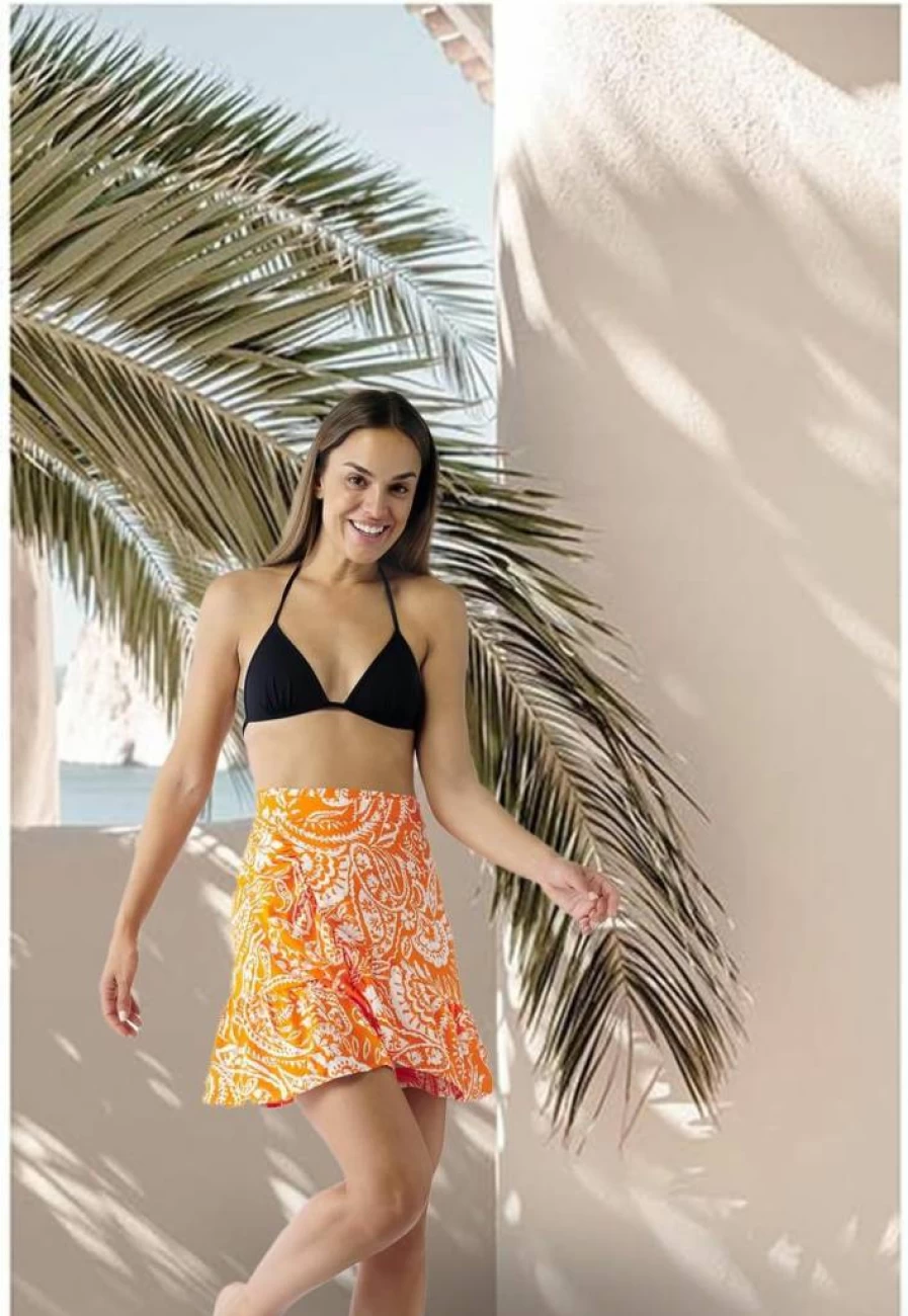MELIFLUOS Women's Lightweight Beach Sarong Skirt - Breathable Bikini Cover Up, Swimwear Wrap, Spanish Design