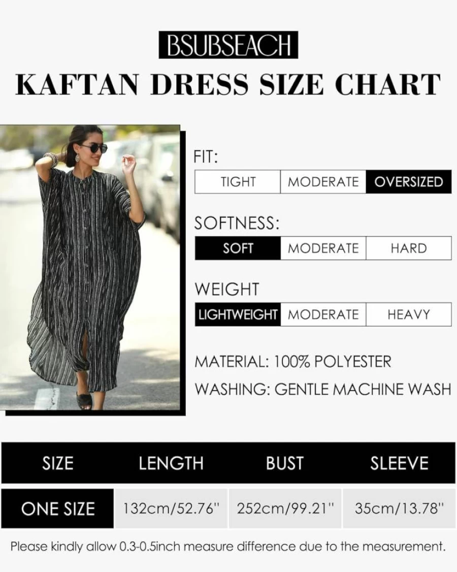 Bsubseach Women's Long Rayon Beach Kaftan Dress - Button Down Swim Cover Up with Pockets, Oversized Muumuu Summer Coverup