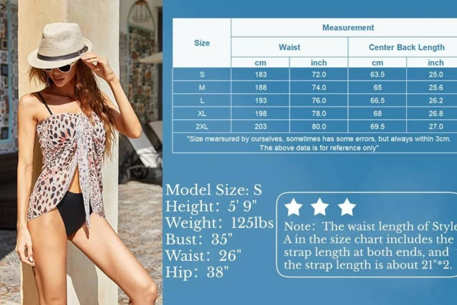 Ekouaer Women's Sheer Chiffon Beach Cover Up - Lightweight Bikini Wrap Skirt & Swimwear Pareo for Women S-XXL