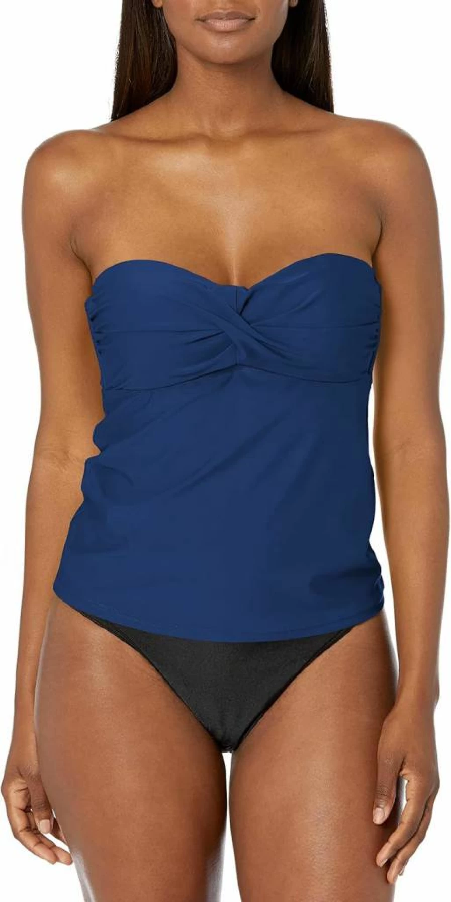 Catalina Women's Bandeau Twist Front Tankini Swimsuit - Standard Fit Swimwear