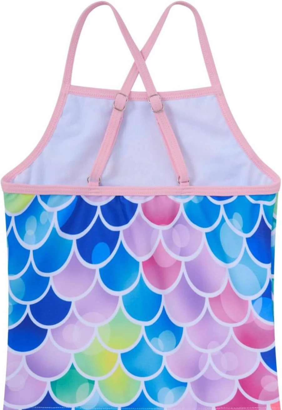Taubow Girls Adjustable Strap Tankini Two-Piece Swimsuit for Kids 3-13 Years | Summer Bathing Suit