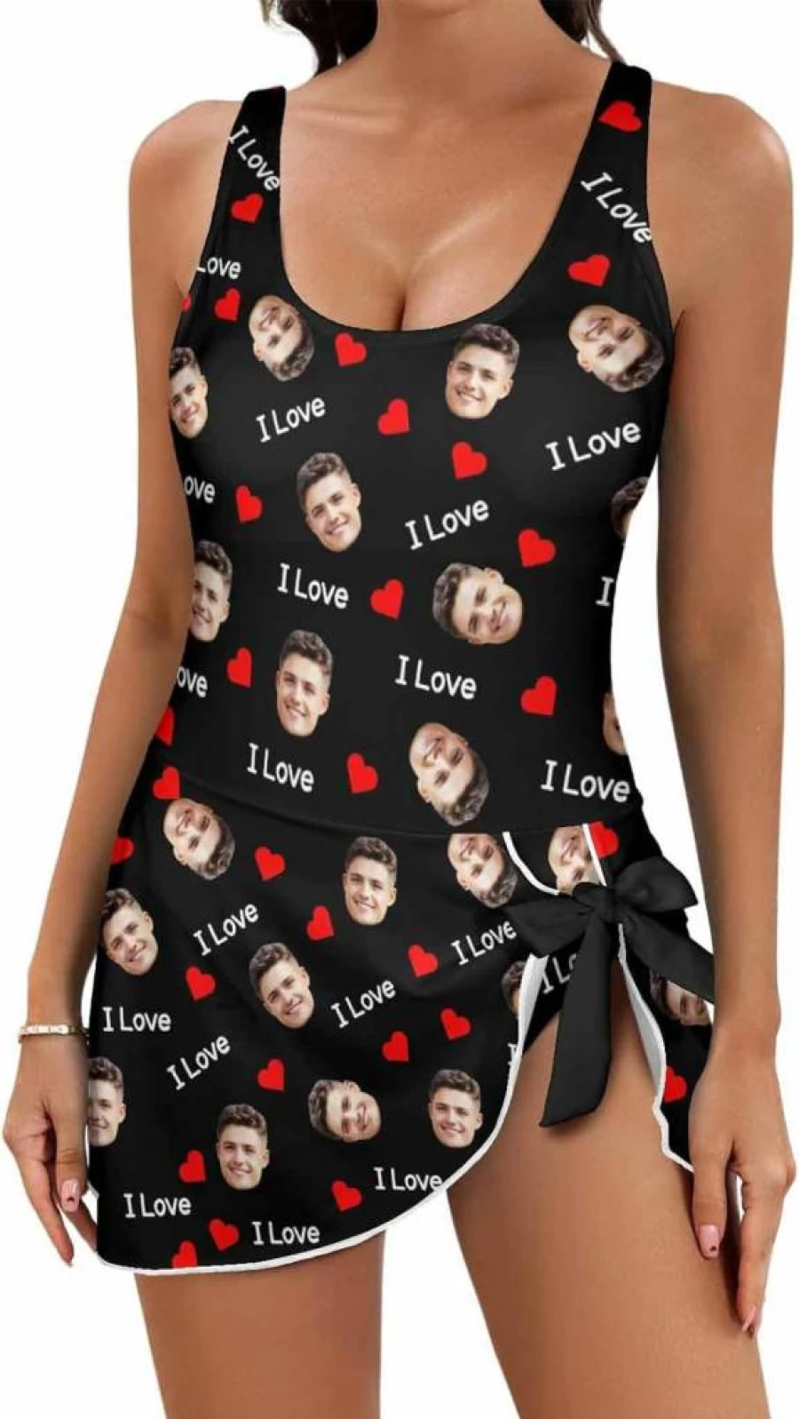 Faroishta Custom Funny One Piece Swimsuits For Women - Personalized Summer Bathing Suit With Husband Face Photo