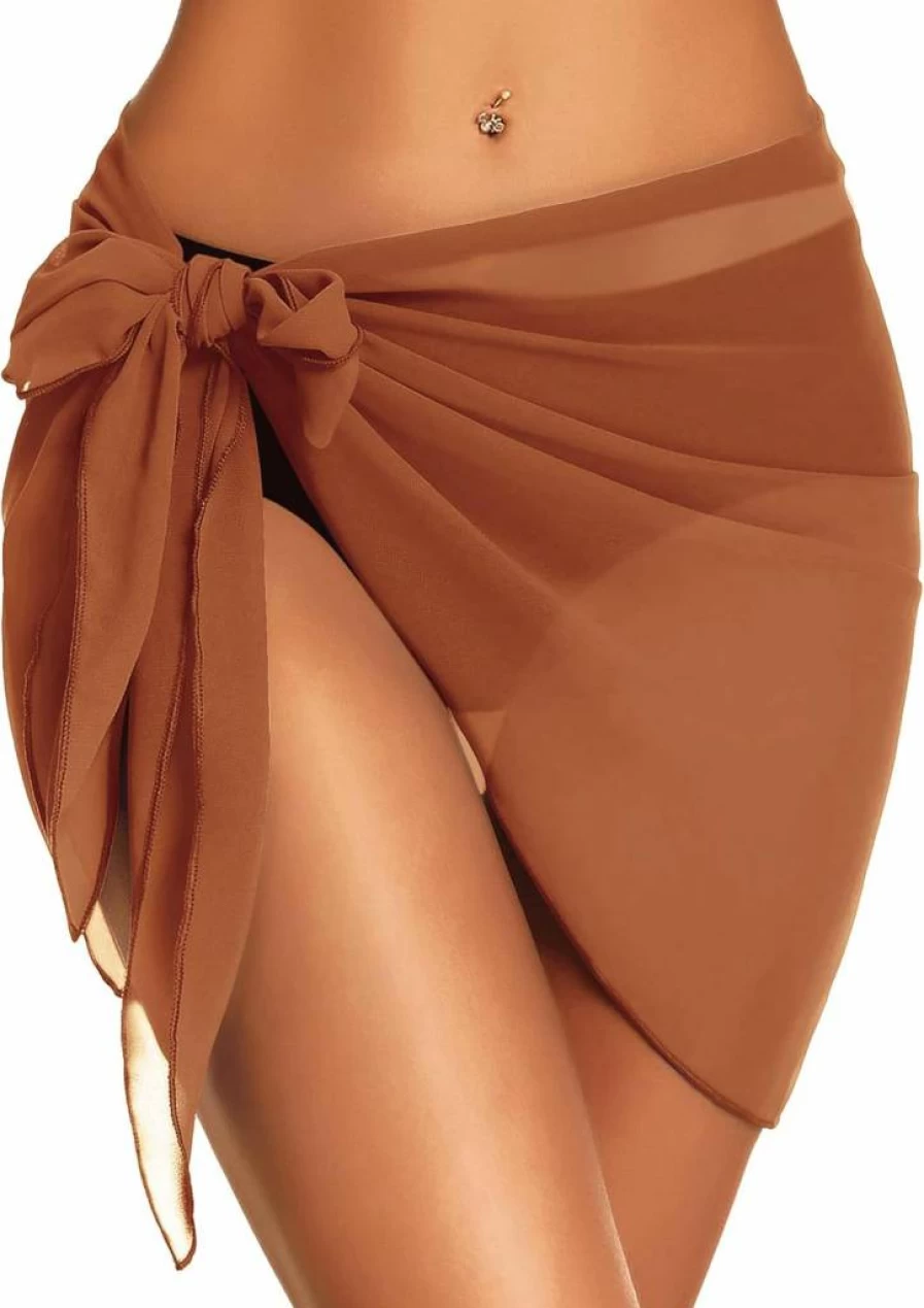 CHICGAL Women's Sheer Chiffon Beach Cover Up Sarong - Bikini Wrap Short Skirt & Swimwear Scarf