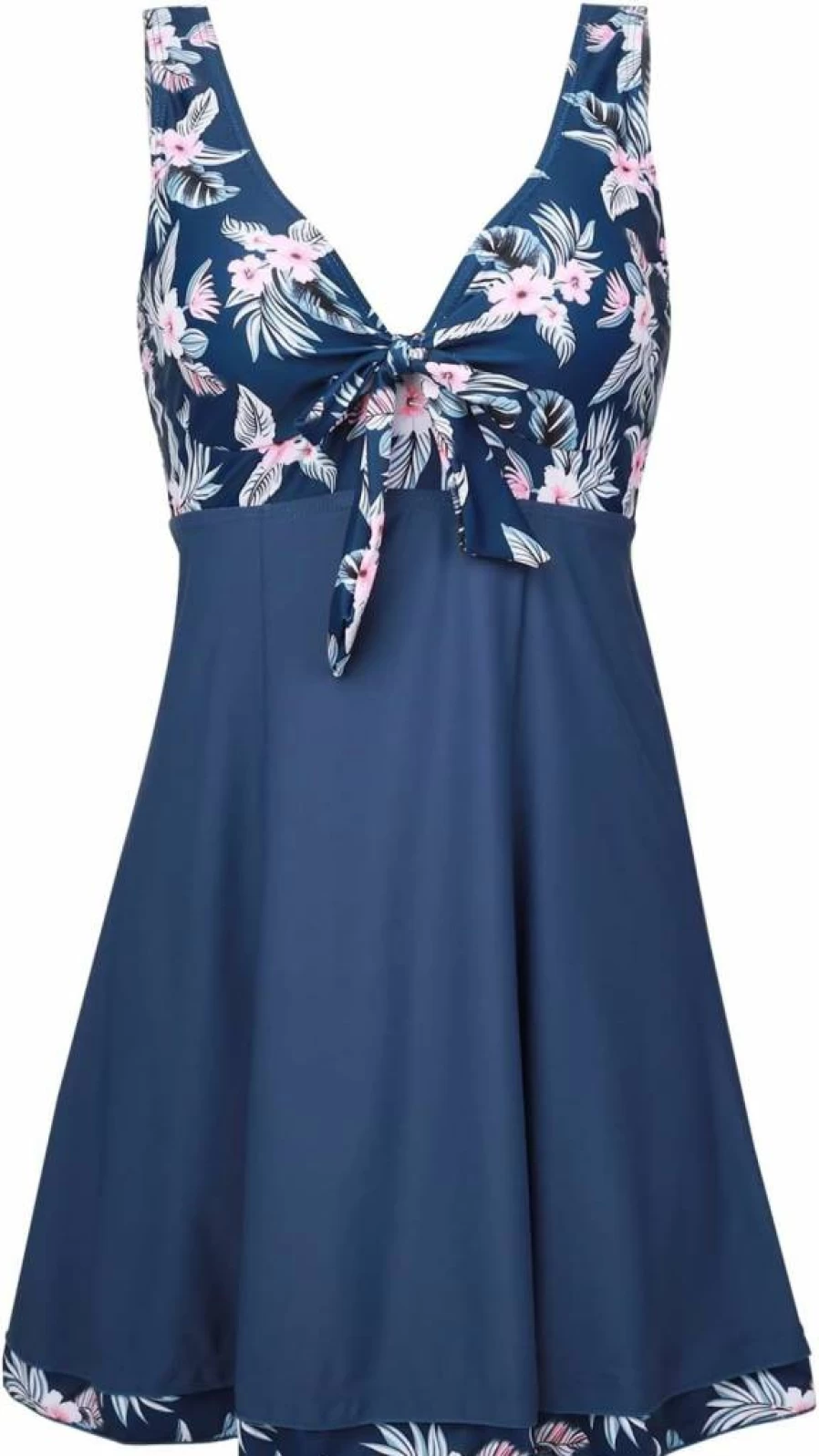 MiYang Women's High Waist Printed Padded Swim Dress One Piece Swimwear